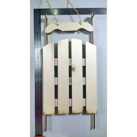 Sagoma in legno slitta decorativa