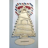 Albero di Natale in legno con supporto base ovale 29x40 cm