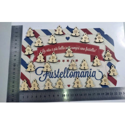 25 alberelli con numeri per calendario Avvento