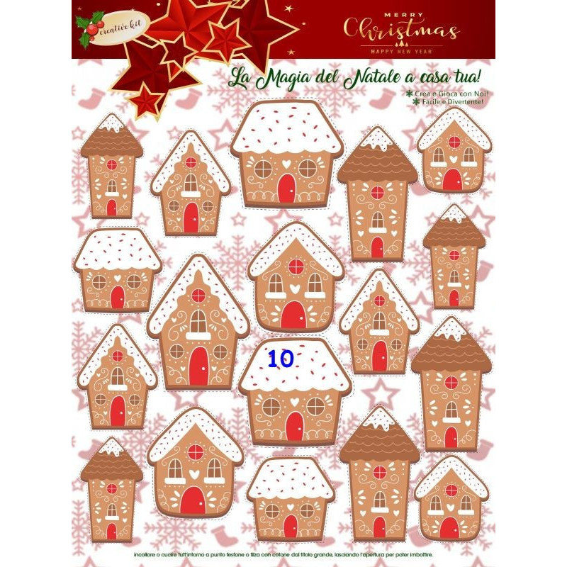 Pannolenci stampato di Natale 1mm foglio fantasia a scelta 50x65 cm