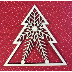 Albero grande con snowflake in legno