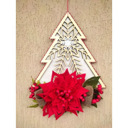 Albero grande con snowflake in legno