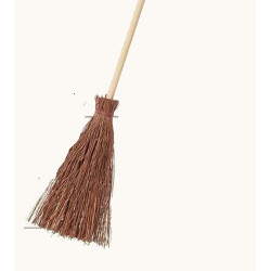 Scopa di saggina natalizia in legno 1 pezzo marrone 15 cm