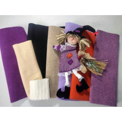 Feltro lana termoformabile 2 mm  - KIT 6 colori per Befana + 1 tessuto per viso