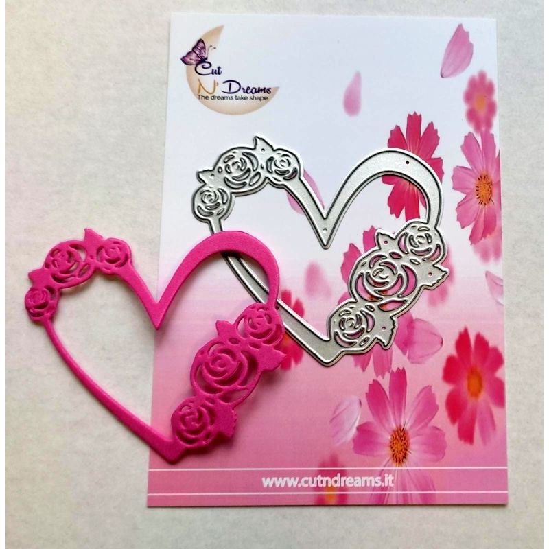 Fustella metallica Cuore con roselline