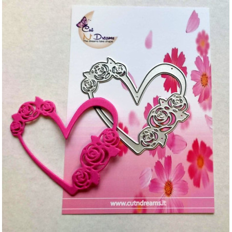 Fustella metallica Cuore con roselline