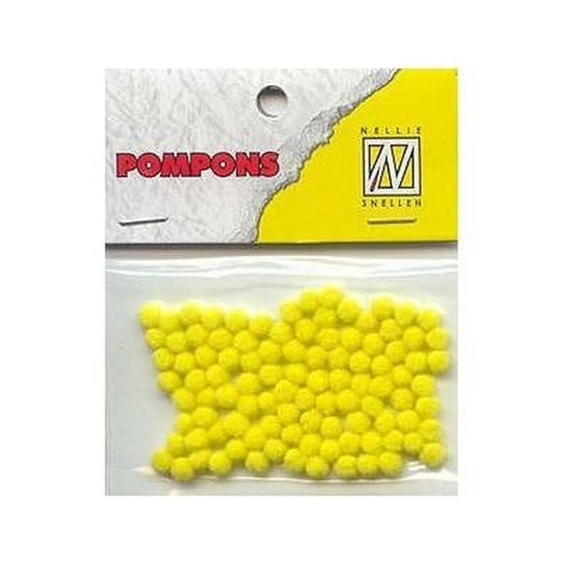 Pom Poms 100 pezzi gialli 3mm