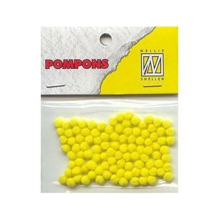 Pom Poms 100 pezzi gialli 3mm