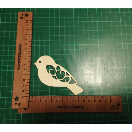 Sagoma in legno Uccellino traforato
