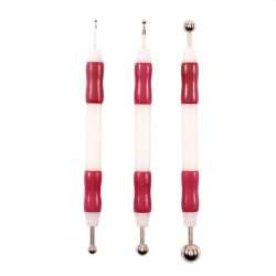 Set 3 doppi bulini embossin pens da 2 3 6 8 12 mm