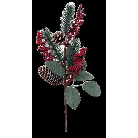 Ramo natalizio 30 cm rosso