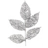 Ramo rosa canina glitter argento 29 cm