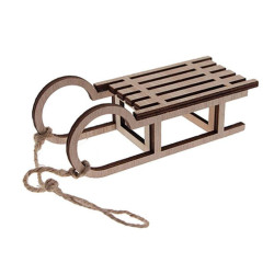 Slitta in legno naturale 13x5x4,5cm