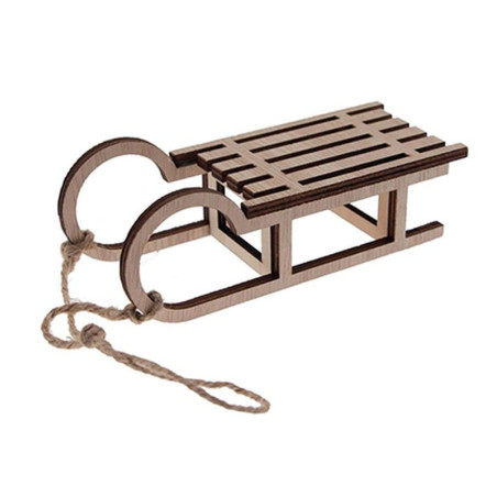 Slitta in legno naturale 13x5x4,5cm