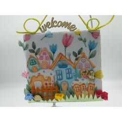 Pannello in pannolenci Fustellomania Villaggio felice 1mm 25x25 cm