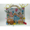 Pannello in pannolenci Fustellomania Villaggio felice 1mm 25x25 cm