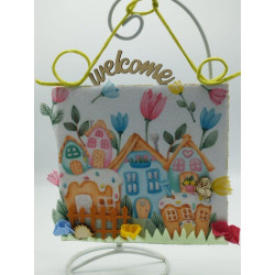 Pannello in pannolenci Fustellomania Villaggio felice 1mm 25x25 cm