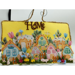 Pannello in pannolenci Fustellomania Villaggio primavera 1mm 50x30 cm