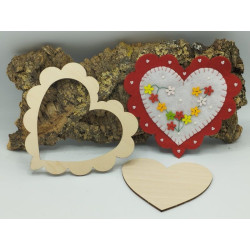 Fustellegno doppio cuore a smerlo e bordo liscio