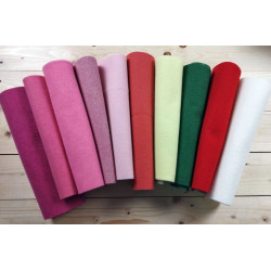 Feltro lana termoformabile 2 mm  - KIT 10 colori Sfumature per peonie