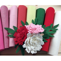 Feltro lana termoformabile 2 mm  - KIT 10 colori Sfumature per peonie