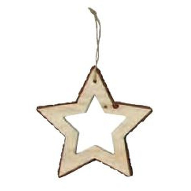 Stella in legno da appendere 20x20 cm
