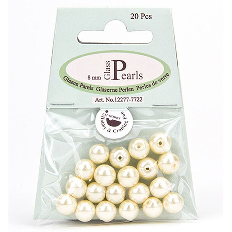 Perline tonde beige 8 mm