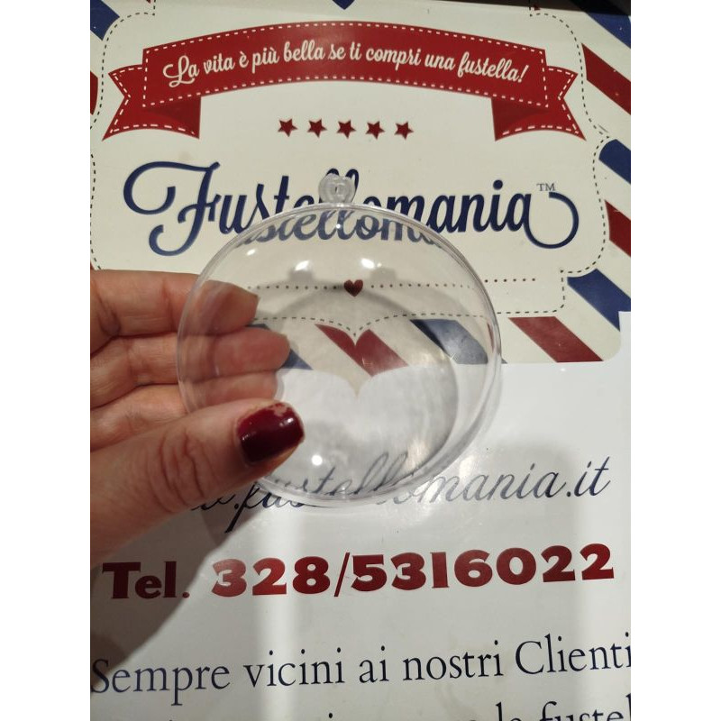 Medaglione di plastica trasparente apribile 2 parti - 9 cm