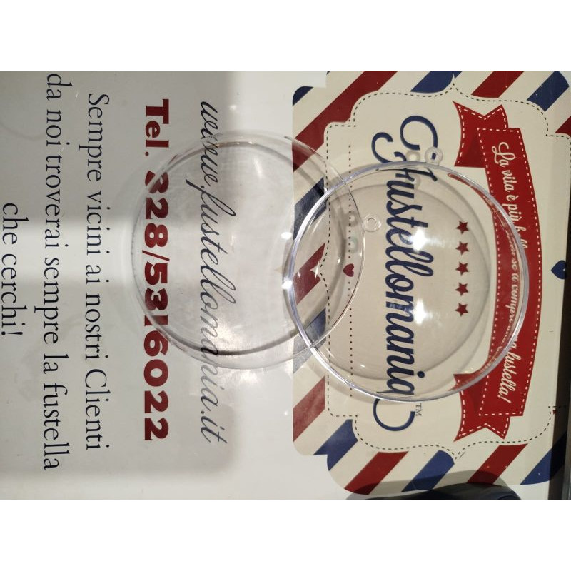 Medaglione di plastica trasparente apribile 2 parti - 11 cm