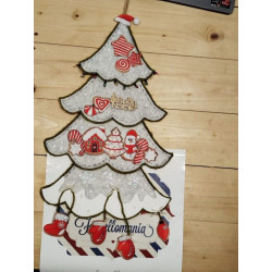 Fustella A4 doppia Kit 2 fustelle Albero componibile con bordo neve e stelle