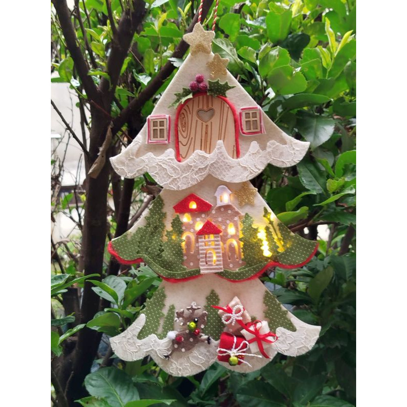 Fustella A4 doppia Kit 2 fustelle Albero componibile con bordo neve e stelle