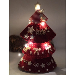 Fustella A4 Albero fantasia natalizia con fiocco e stelle