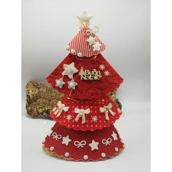 Fustella A4 Albero fantasia natalizia con fiocco e stelle