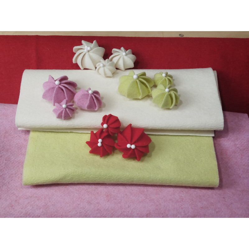 Feltro lana termoformabile 2 mm 30x50 cm - KIT 4 colori per meringhe
