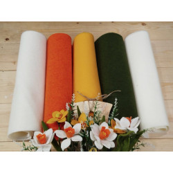 KIT Narcisi 5 colori Feltro lana termoformabile 2 mm 30x50 cm