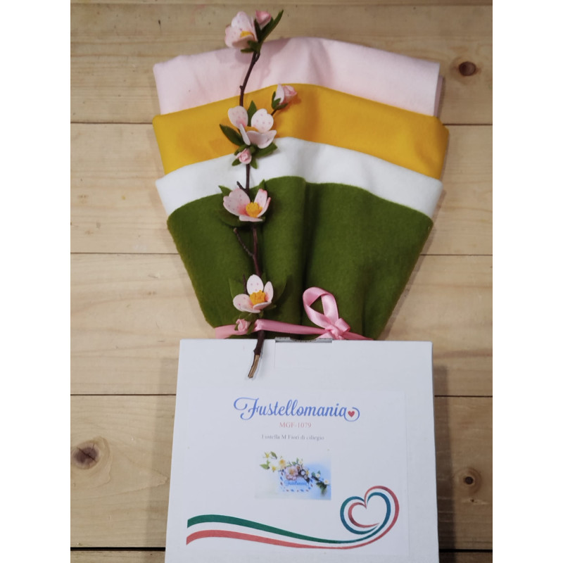 Pannolenci Fustellomania 1 mm - KIT 4 colori Fiori di ciliegio
