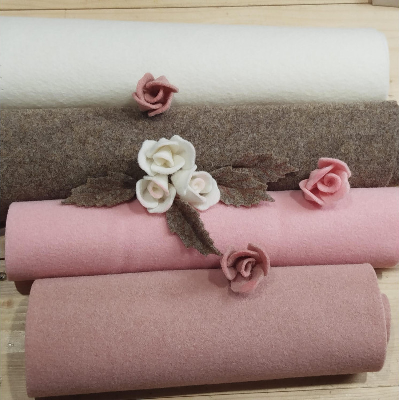 Kit Roselline vittoriane 4 colori feltro termoformabile 2mm 50x30 cm