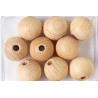 SET 4 Palline di legno forate 40 mm
