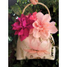 Kit Ferma porta romantico con rose inglesi e tessuto strutturato in nuance coordinate