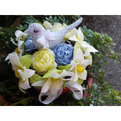 Kit vaso con fiori di loto eleganti in omaggio cartamodello + righello in legno per i bordi
