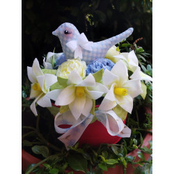 Kit vaso con fiori di loto eleganti in omaggio cartamodello + righello in legno per i bordi