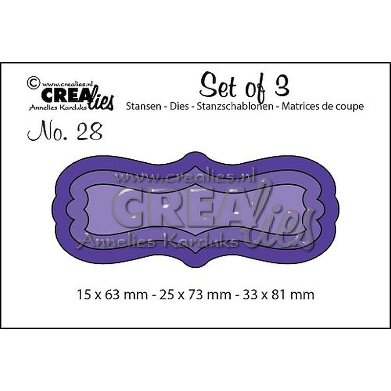 Fustella metallica Crealies Set of 3 nr 28