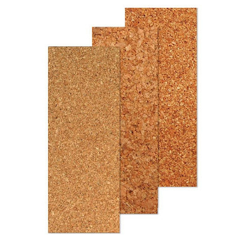 Sughero in fogli 1 mm 10 x 30 cm 12 fogli 3 tipi grana
