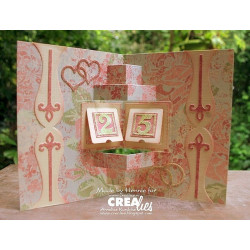 Fustella metallica Crealies Duo Double rings & hearts