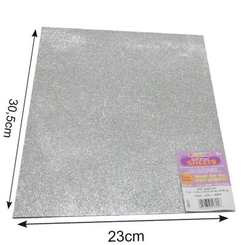 Fommy 2 mm glitterato silver 22x30 cm