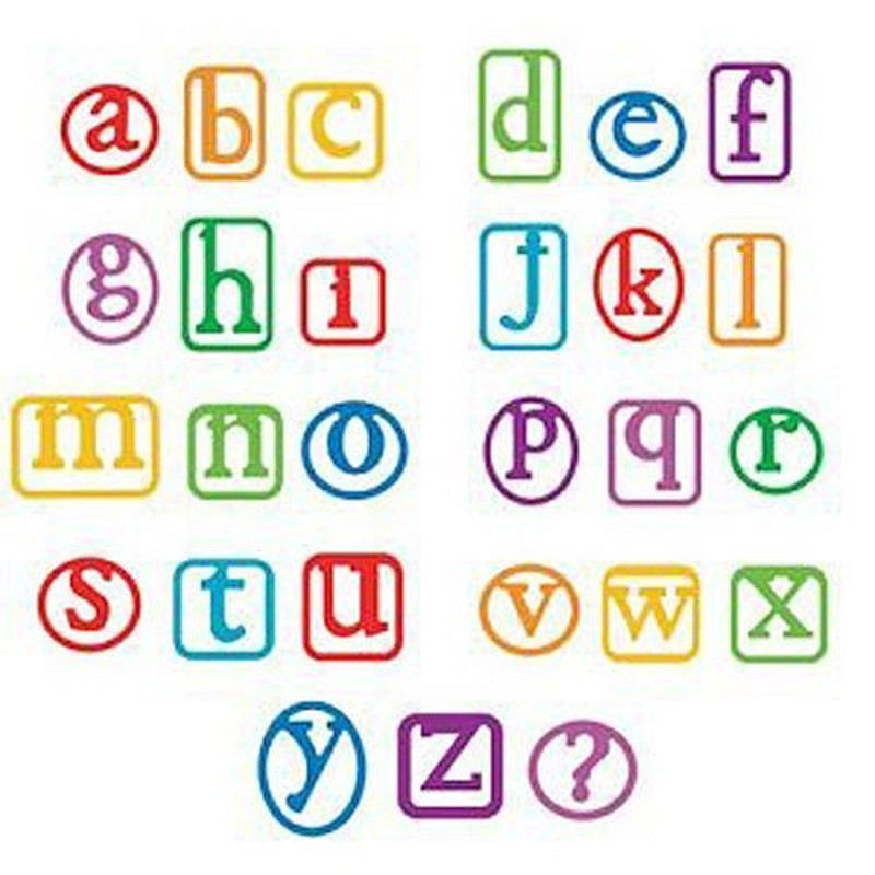 Fustella Sizzix Alphabars Alphaclips minuscolo