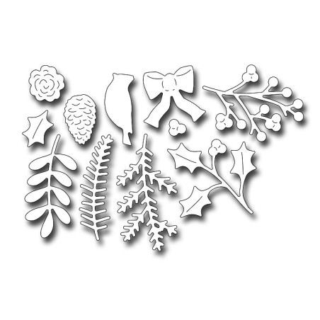 Fustella metallica Wreath & Swag Components