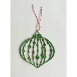 Fustella metallica Jeweled Finial Ornament