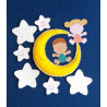 Fustella A4 Fiocco nascita Bimbo Luna e Stelle