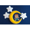 Fustella A4 Fiocco nascita Bimbo Luna e Stelle